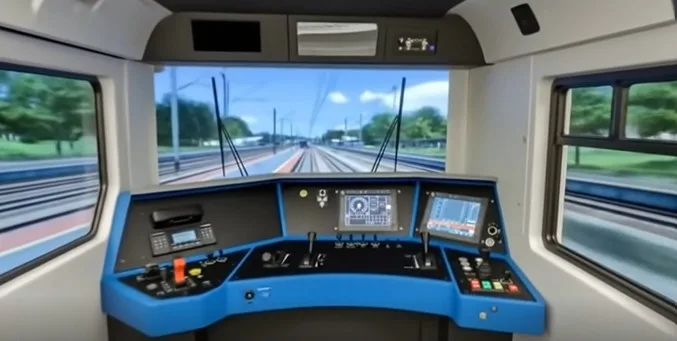 Projekt miniaturowego kokpitu pociągu wykonanego w technologii druku 3d