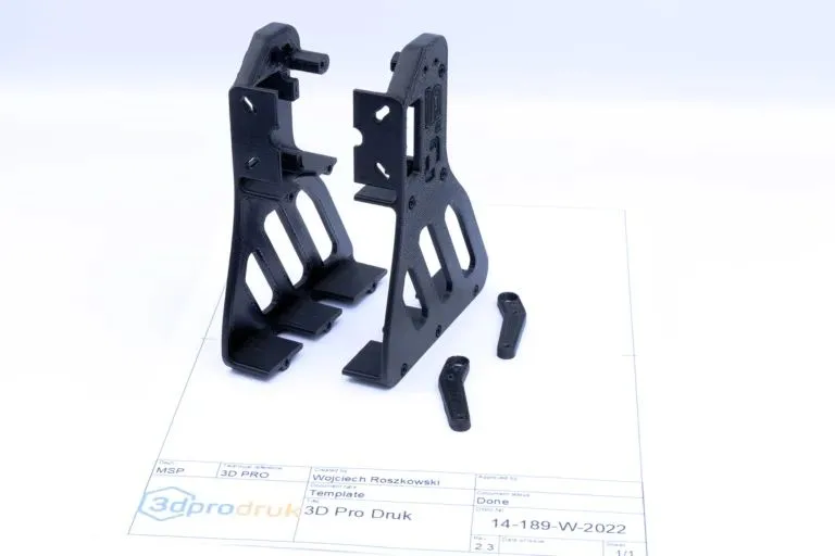 Wstępny wydruk 3d ramy do drona, wykonanie 3DProDruk